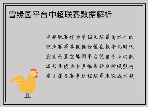 雪缘园平台中超联赛数据解析